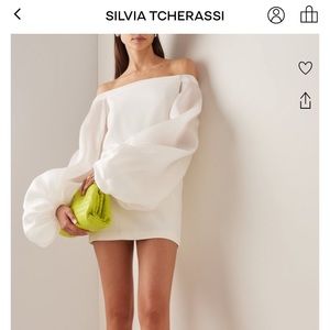 Silvia Tcherassi Stacey off the shoulder balloon sleeve dress